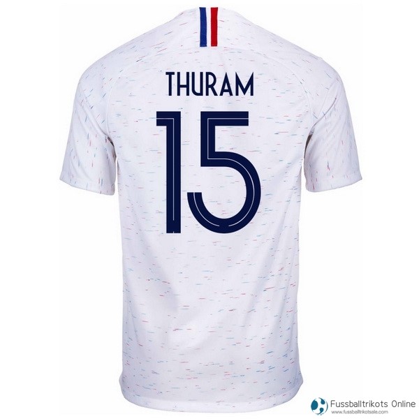 Frankreich Trikot Auswarts Thuram 2018 Weiß Fussballtrikots Günstig